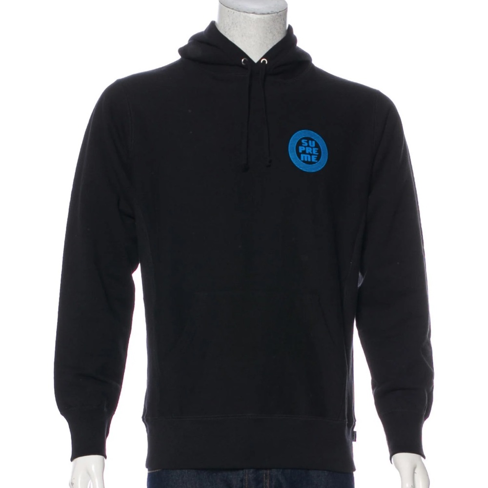 authentic SUPREME Disrupt circle logo black hoodie